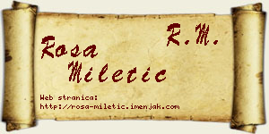Rosa Miletić vizit kartica